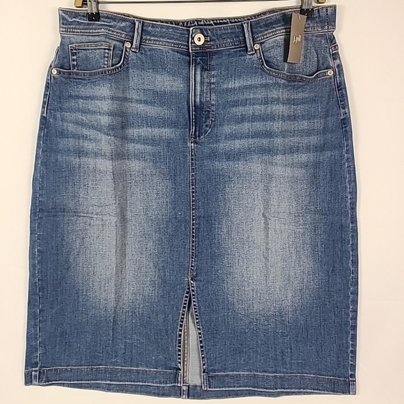 NEW J Jill Denim Skirt Sz 18 Retail $79 NWT (Waist 36,Length 26") - Picture 1 of 4